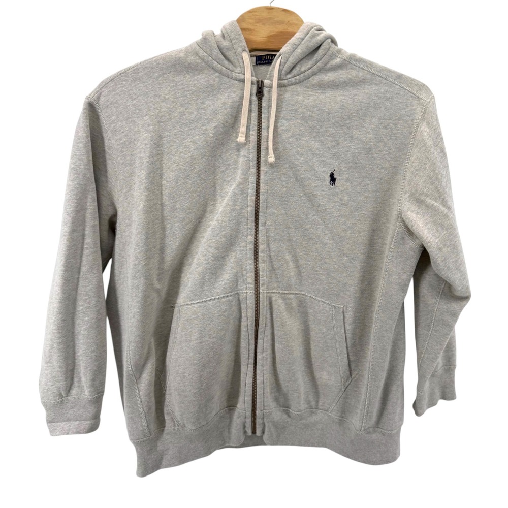 Polo Ralph Lauren Mens 3XB Big Heather Gray Full Zip Fleece Hoodie Waffle Lined